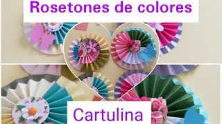 COMO HACER ROSETONES DE COLORESrosetonesdepapel [upl. by Emylee]