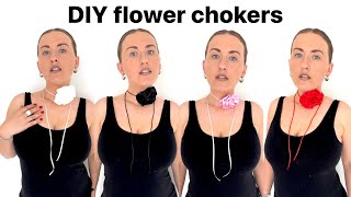 How to make Flower Choker Choker diy tutorial Flower neck corsage diy Fashion Style Anita Benko [upl. by Aihc]