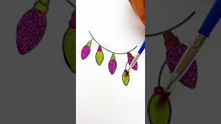 Relaxing Christmas lights coloring with glitter reels coloringpages glitter trending [upl. by Ettedanreb]