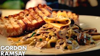 Mushroom Leek and Tarragon Pasta  Gordon Ramsay [upl. by Adnala669]