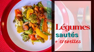 Légumes sautés  crevettes [upl. by Hatty265]