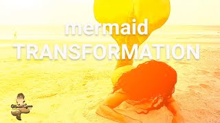 mermaid tail flip 🧜🏾‍♀️TRANSFROMATION on a CROWDED beach Mermaid Syrena entertainment [upl. by Acinomal]