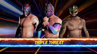 WWE 2K18 Sin Cara VS Kalisto VS Rey Mysterio 18 Requested Triple Threat Match [upl. by Lockhart]