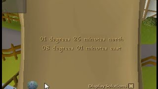 01 degrees 26 minutes north  08 degrees 01 minutes east Clue help Runescape 07 [upl. by Aicile879]