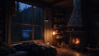 Cozy Ambiance with Rain and Fireplace Sounds for Focus Relaxation Study and Work 🌧️😴💤 Deep Sleep [upl. by Treva899]