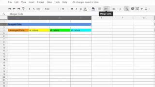 How to use the quotMerge Cellsquot tool in Google Spreadsheets [upl. by Ardnasirk]