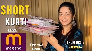 MEESHO SHORT KURTI Haul💕  Under ₹500🤩  Meesho kurti haul  Tryon  Honest Review meesho [upl. by Emlin444]