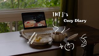 INFJ stay at home diary Desk Setup  Tomato Shrimp Soup  Vintage Ink Drawing 🍅🐇 [upl. by Dirk654]