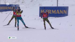 Oberhof2017 Mens mass start Super finish SchemppLesserFourcade [upl. by Namref]