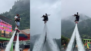 Flyboard montage  water jetpack water world this is to high [upl. by Aivin]