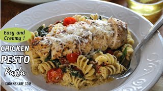 Easy Creamy Chicken Pesto Pasta Recipe in 30 Minutes [upl. by Marcin]