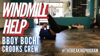 BREAKDANCE WINDMILL HELP BARREL MILLSNO HANDED Featuring BochiCrooks Crew [upl. by Yadnus]