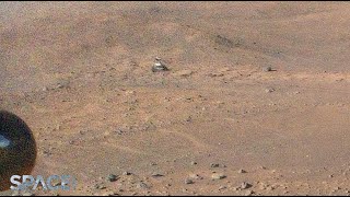 Mars helicopter Ingenuity spots Perseverance rover during flight 51 [upl. by Lejeune762]