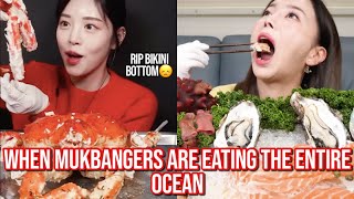 mukbangers are eating the ENTIRE ocean of seafood [upl. by Una]