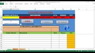 Tutorial Gestione Magazzino Excel [upl. by Princess]