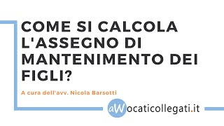 Come calcolare lassegno di mantenimento dei figli [upl. by Ecreip]