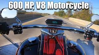 Boss Hoss V8 Motorcycle 600hp Test Ride and Specs [upl. by Nallac]