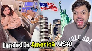 Landed In United States Of America 🇺🇸🔥  Business Class Flight Surprise For Aroob 😍 [upl. by Ynettirb]