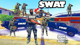 Franklin Become The SWAT Chief and make SWAT Headquarter in his House in GTA 5  SHINCHAN and CHOP [upl. by Llehcal463]