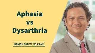 Aphasia vs Dysarthria [upl. by Sashenka]