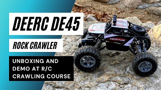 DEERC DE45 RC Rock Crawler  Unboxing and Demo at RC Crawler Park  Bridge Challenge [upl. by Card]