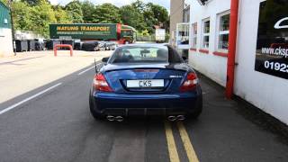 Mercedes R171 SLK200K CKS Carbon Fibre Rear Diffuser Quad Exhaust and AMG SLK Front Bumper [upl. by Einna]