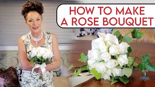 How to Make a Rose Bouquet Floristry Tutorial [upl. by Htnnek]