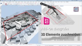 Allplan Add On Baugrube  3D Elemente zuschneiden [upl. by Keung]