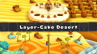 New Super Mario Bros U Deluxe  Layer Cake Desert  All Star Coins and Secret Exits [upl. by Nirot221]