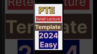 🔥PTE Retell Lecture Template  Retell Lecture Template 💥 Template  Easy Template 📌shorts [upl. by Socem]