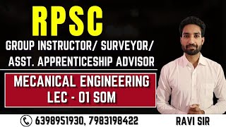 RPSC Group Instructor Mechanical Engineering SOM [upl. by Driskill]