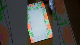 Diary decoration ideas 🌺🧡😍✨ Page border design🍁 shorts ytshorts aesthetic [upl. by Idihsar84]