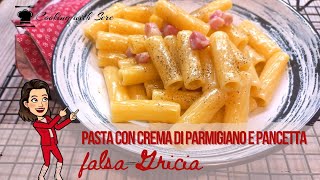 Pasta con pancetta crema di parmigiano e pepe  Falsa Grigia [upl. by Eillam]