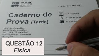 Resolução Vestibular UDESC 20181  Questão 12  Física [upl. by Elleneg987]