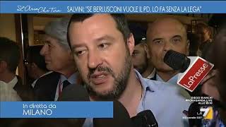 Salvini Berlusconi sbaglia se vuole il PD va senza Lega Per me è finita mi sento libero [upl. by Gruver]