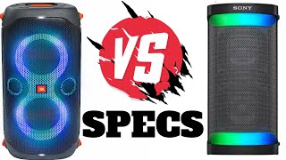 JBL PARTYBOX 110 VS SONY SRS XP500  FULL SPECS COMPARISON [upl. by Nnanerak121]