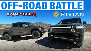 Ford F150 Raptor R vs Rivian R1T  OffRoad Comparison Test  Acceleration Suspension amp More [upl. by Ardnasxela]