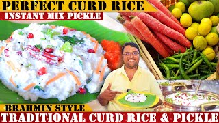 ಮದುವೆ ಮನೆ ಮೊಸರನ್ನ amp ದಿಢೀರ್ ಉಪ್ಪಿನಕಾಯಿ  Authentic Curd Rice amp Instant Pickle Recipe  Creamy amp Rich [upl. by Silda]