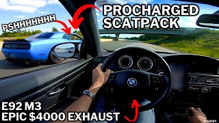 INSANELY LOUD E92 M3 Humbled By SC Challenger F90 M5 [upl. by Akialam]