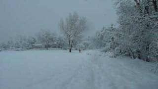 Barefoot Runner in CRAZY SNOW 15 FEET DEEP [upl. by Dalis]