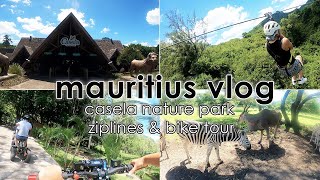 MAURITIUS VLOG  Casela Nature Park Ziplines amp Eco Bikes Point Naturel Le Caudan Waterfront  Ep4 [upl. by Ramilahs]