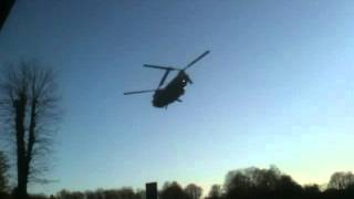 Chinook landing at Selly Oak Hospital [upl. by Aleakcim]