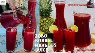 AUTHENTIC NIGERIAN ZOBO DRINK  HIBISCUS DRINK RECIPE  SOBOLOSORRELBISSAP DRINK DIY ZOBO DRINK [upl. by Ettebab]