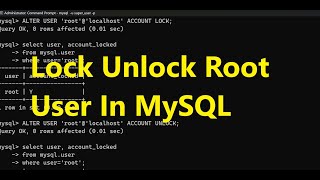 How to Lock Unlock Root User in MySQL [upl. by Buffum]