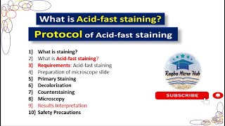 Acidfast staining  Protocol  Procedure  Bacterial identification techniquesstaininglaboratory [upl. by Enelime]