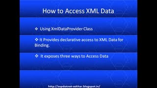 Xml Data Binding How to bind xml data to DataGrid using XmlDataProvider in wpf [upl. by Dowd]