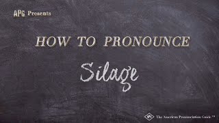 How to Pronounce Silage Real Life Examples [upl. by Vikki]