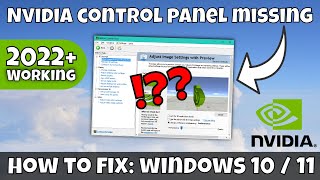 How to Fix NVIDIA Control Panel Missing  Windows 10  Windows 11  Working 2024 [upl. by Xirtaeb194]