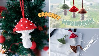 How to Crochet Mushroom 🍄  Crochet Toadstool  NHÀ LEN [upl. by Aphrodite34]