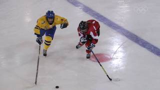 Sweden overturn a valiant Austria  Innsbruck 2012 Womens Ice Hockey [upl. by Ecinej]